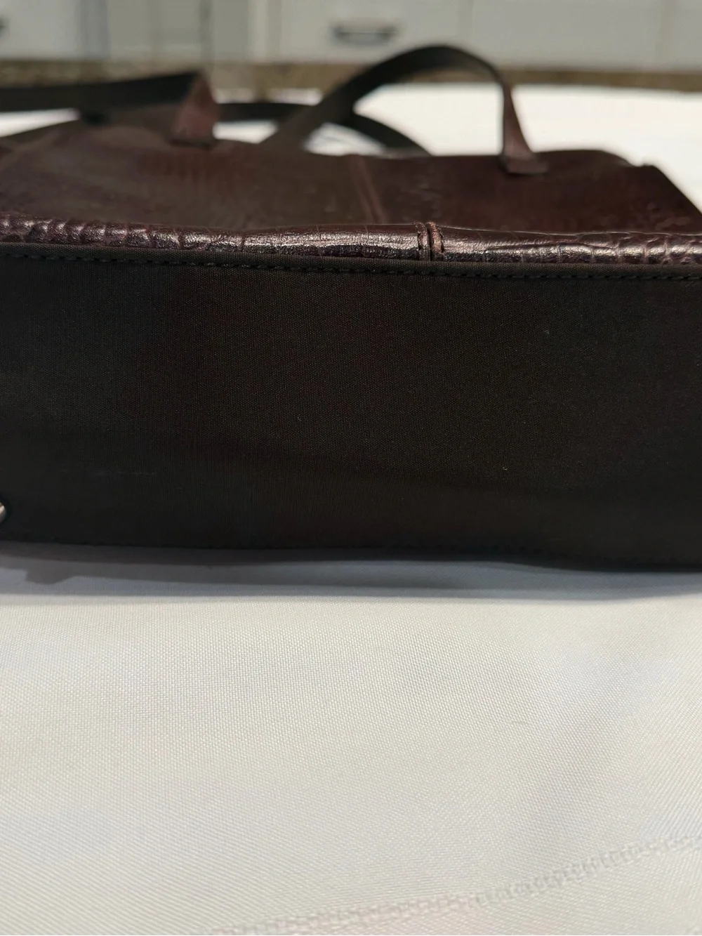 Vintage Giani Bernini Burgundy Croc-Embossed Leather Tote Bag – Silver H Hardwar